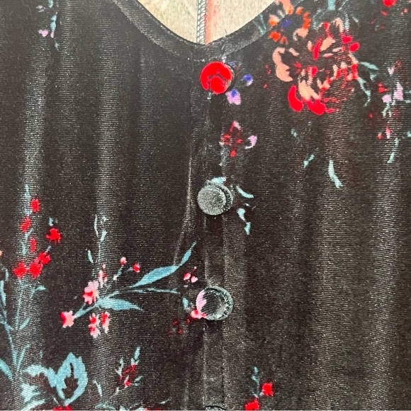 Torrid Mini Velvet Skater Dress Dark Green Floral V-Neck Plus Size 4X NEW - Picture 8 of 16